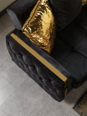 Florence Black Velvet Sofabed 88" - FLORENCEBLACK-S