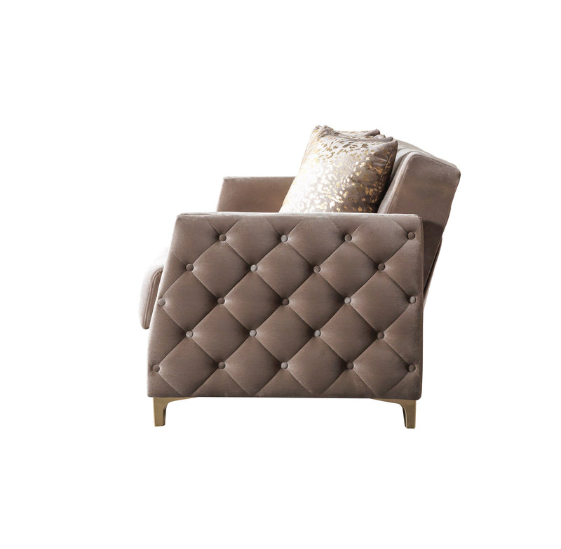Florence Coffee Velvet Sofa 88" & Loveseat 64" - FLORENCECOF-SL