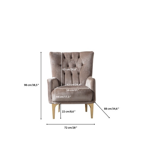 Florence Coffee Velvet Sofa 88" & Loveseat 64" - FLORENCECOF-SL
