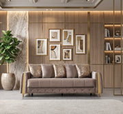 Florence Coffee Velvet Sofa 88" & Loveseat 64" - FLORENCECOF-SL