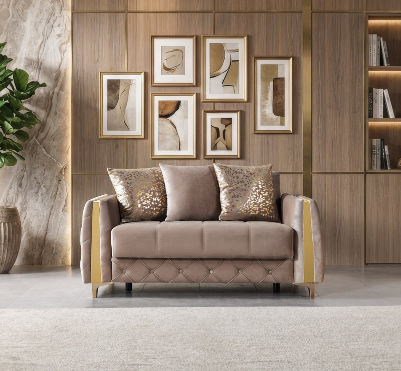 Florence Coffee Velvet Sofa 88" & Loveseat 64" - FLORENCECOF-SL