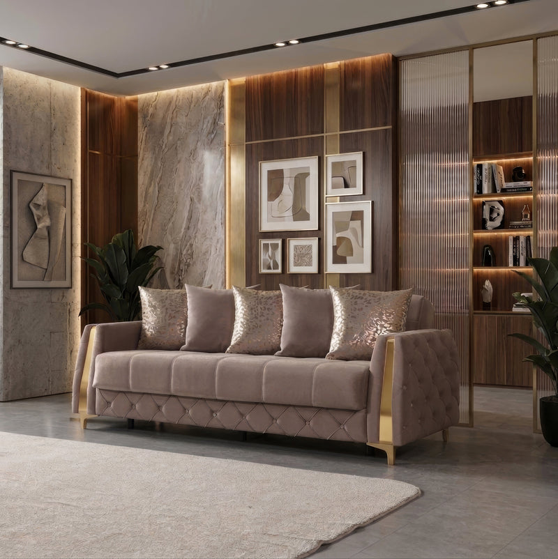 Florence Coffee Velvet Sofa 88" & Loveseat 64" - FLORENCECOF-SL