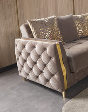 Florence Coffee Velvet Sofa 88" & Loveseat 64" - FLORENCECOF-SL