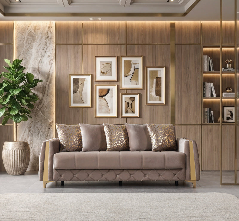 Florence Coffee Velvet Sofabed 88" - FLORENCECOF-S