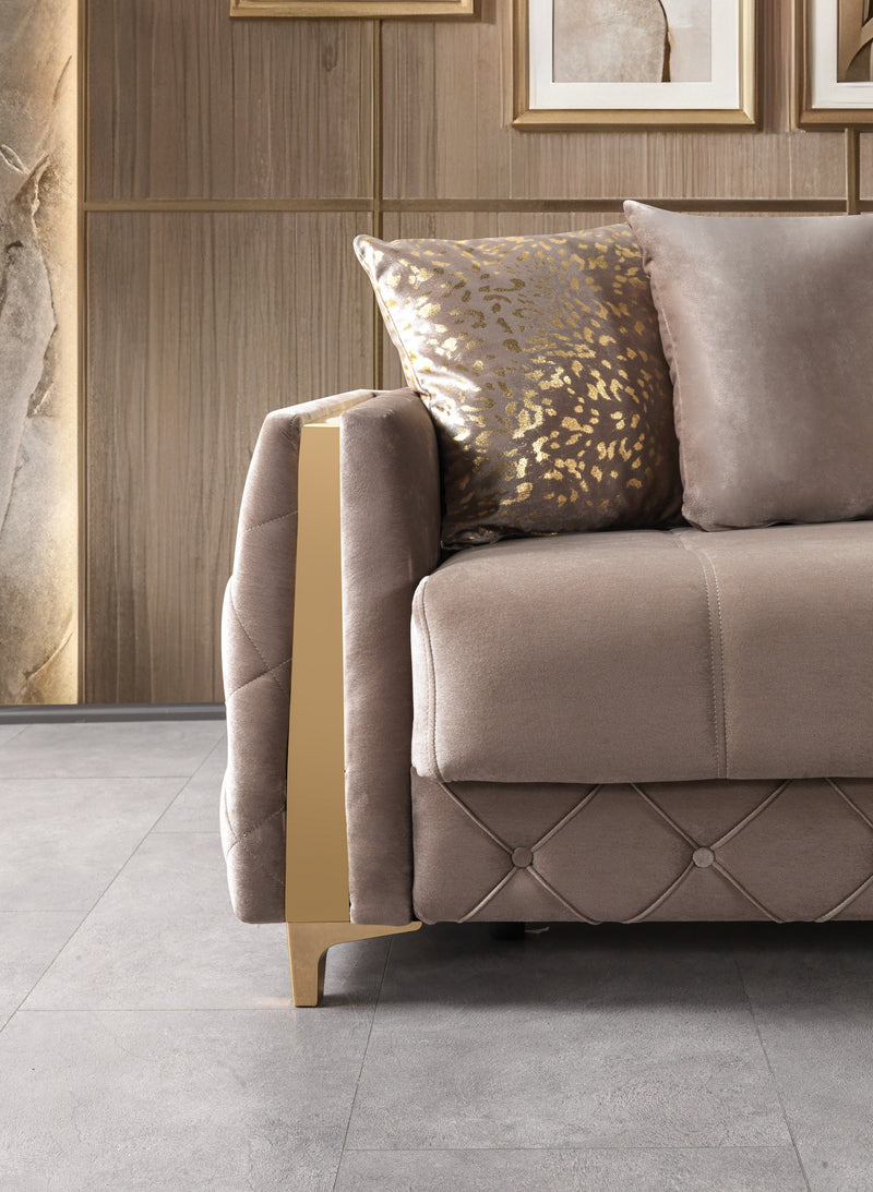 Florence Coffee Velvet Sofabed 88" - FLORENCECOF-S