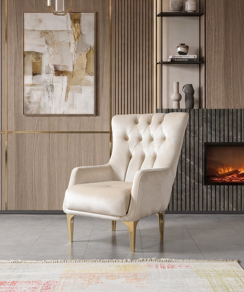 Florence Ivory Velvet Chair - FLORENCEIVORY-CHAIR