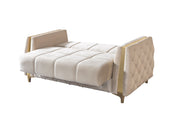 Florence Ivory Velvet Loveseat 64.5" - FLORENCEIVORY-L