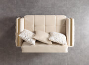 Florence Ivory Velvet Sofa 88" & Loveseat 64" - FLORENCEIVORY-SL
