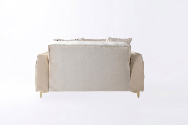 Florence Ivory Velvet Sofa 88" & Loveseat 64" - FLORENCEIVORY-SL