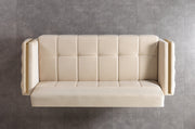 Florence Ivory Velvet Sofabed 88" - FLORENCEIVORY-S
