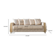 Florence Ivory Velvet Sofabed 88" - FLORENCEIVORY-S