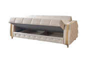 Florence Ivory Velvet Sofabed 88" - FLORENCEIVORY-S