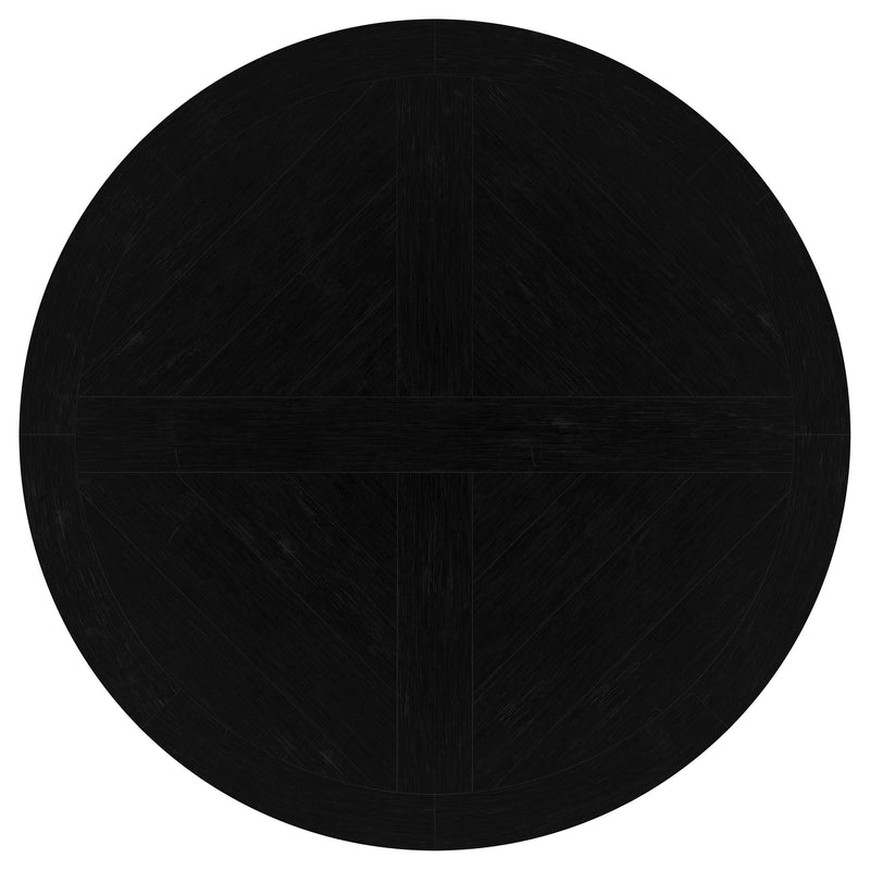 Florence Round 60-inch Pedestal Base Dining Table Black - 115530
