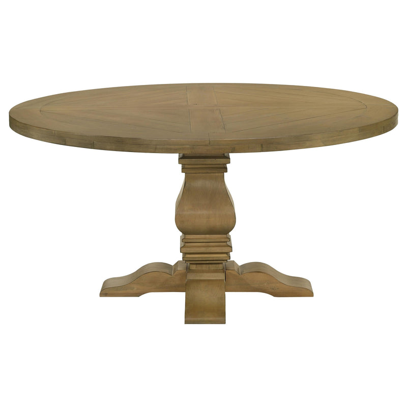 Florence Round 60-inch Wood Dining Table Rustic Honey - 180200