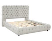Flory Dove King Upholstered Platform Bed - Lara FurnitureKing Bed