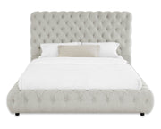 Flory Dove King Upholstered Platform Bed - Lara FurnitureKing Bed