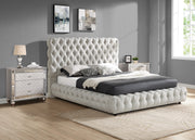 Flory Dove Queen Upholstered Platform Bed - Lara FurnitureQueen Bed