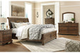 Flynnter Medium Brown King Sleigh Bed with 2 Storage Drawers - Gate FurnitureKing Bed