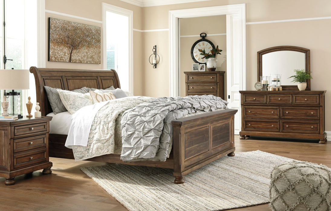 Flynnter Medium Brown Sleigh Platfom Bedroom Set - Gate FurnitureBedroom Set