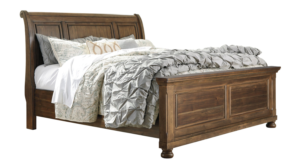 Flynnter Medium Brown Sleigh Platfom Bedroom Set - Gate FurnitureBedroom Set