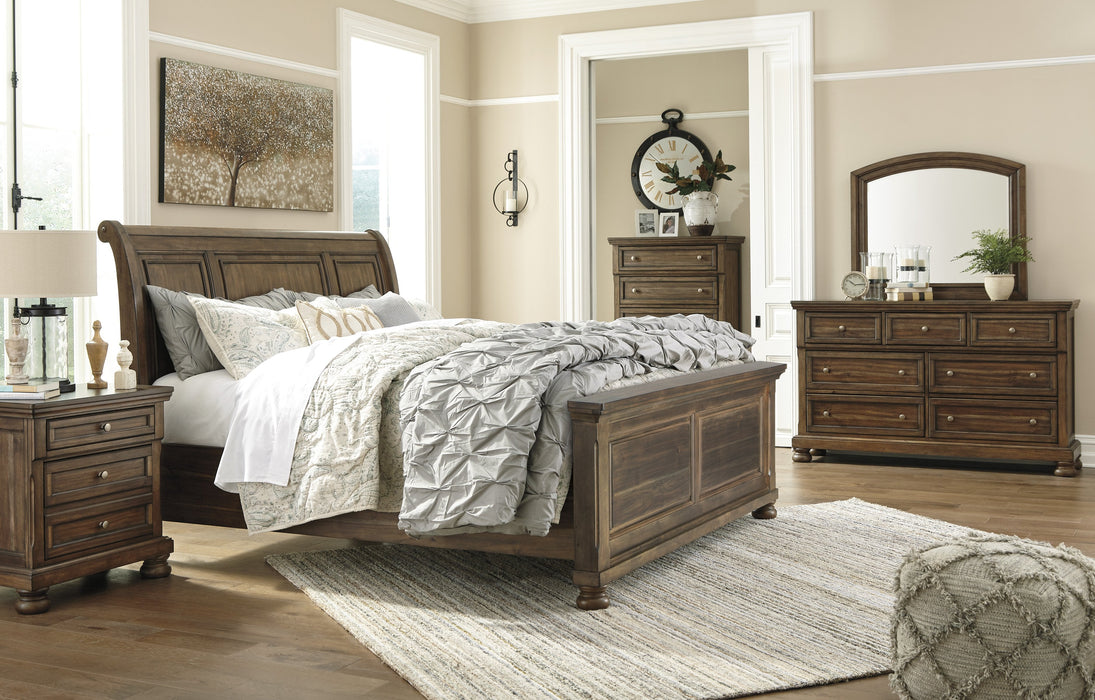 Flynnter Medium Brown Sleigh Platform Bedroom Set - Gate FurnitureBedroom Set