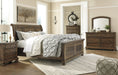 Flynnter Medium Brown Sleigh Platform Bedroom Set - Gate FurnitureBedroom Set