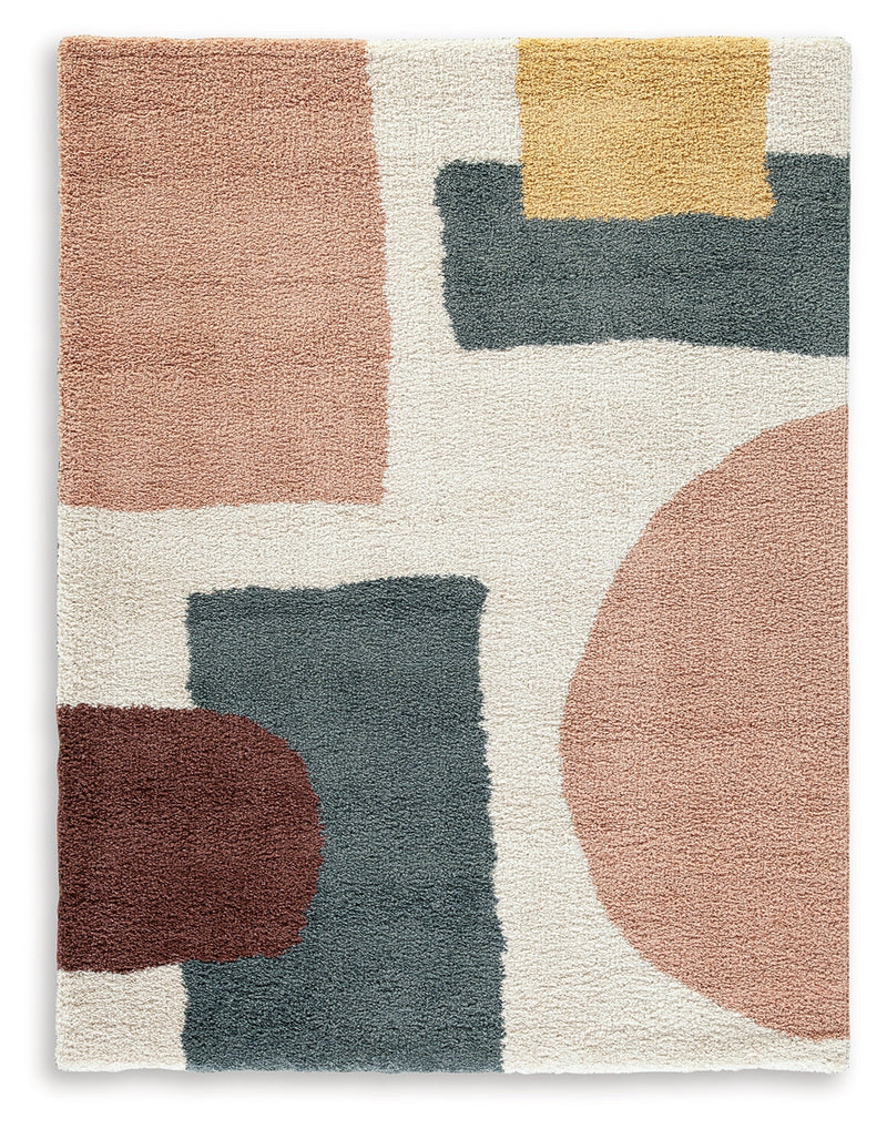 Flynnwick Cream/Pink/Gray Medium Rug - R407182