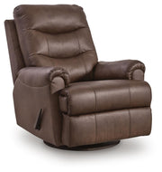 Flynwood Espresso Swivel Glider Recliner - PCU1340061