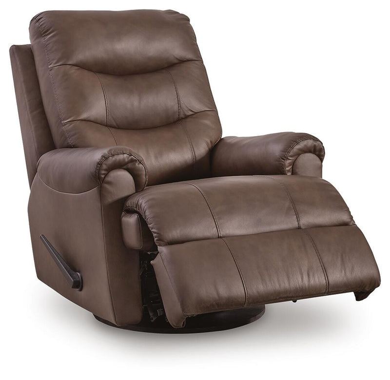 Flynwood Espresso Swivel Glider Recliner - PCU1340061