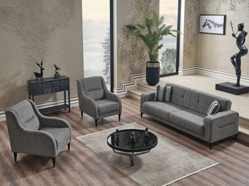 Focus Convertible Loveseat in Grey - 200-SER-FOC-PINAR18-2