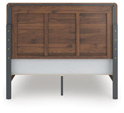 Fortlorn Walnut Brown Queen Panel Bed, Dresser, Mirror and Nightstand - PCB386B7