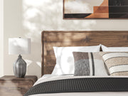 Fortlorn Walnut Brown Queen Panel Bed, Dresser, Mirror and Nightstand - PCB386B7
