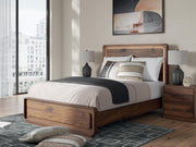 Fortlorn Walnut Brown Queen Panel Bed, Dresser, Mirror and Nightstand - PCB386B7