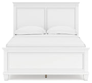 Fortman Full Panel Bed with Mirrored Dresser in White from Ashley - Lara Furniture