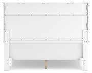 Fortman Queen Panel Bed with Mirrored Dresser, Chest and Nightstand in White - PKG015150