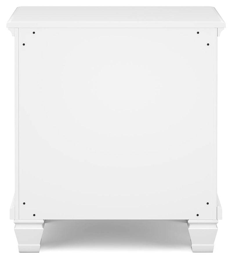 Fortman Twin Panel Bed with Mirrored Dresser and Nightstand in White - PKG015166