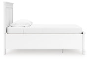 Fortman Twin Panel Storage Bed, Dresser and Nightstand in White - PKG023788