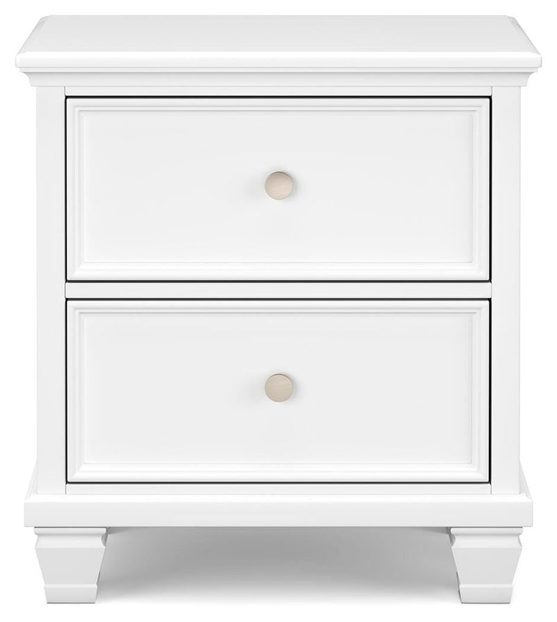 Fortman Twin Panel Storage Bed, Dresser and Nightstand in White - PKG023788