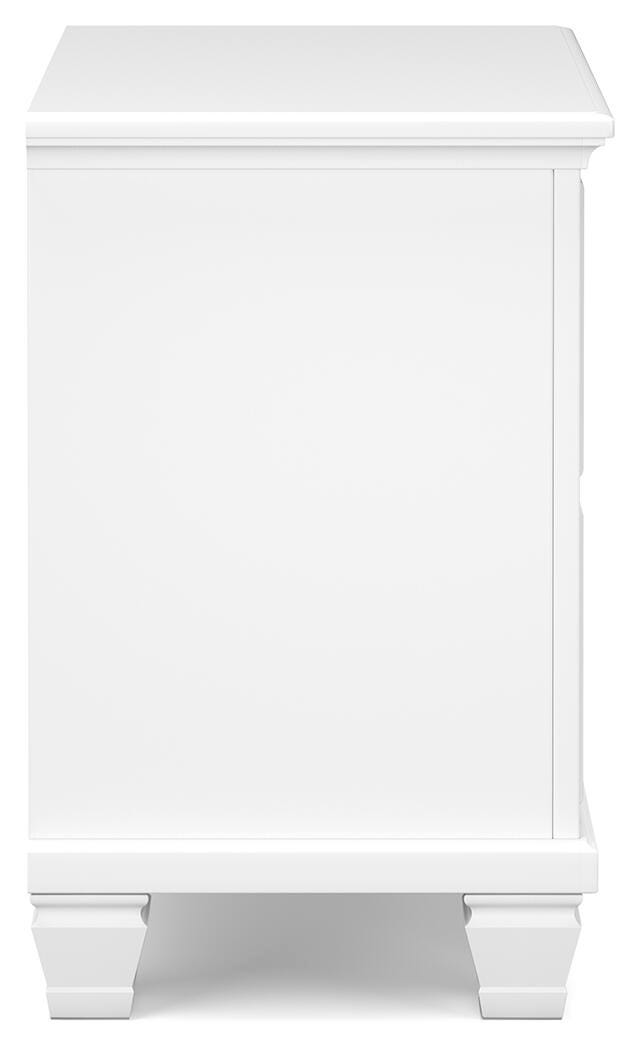 Fortman Twin Panel Storage Bed, Dresser and Nightstand in White - PKG023788