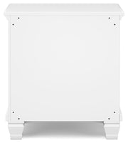 Fortman Twin Panel Storage Bed, Dresser and Nightstand in White - PKG023788