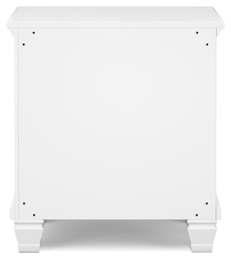 Fortman Twin Panel Storage Bed, Dresser and Nightstand in White - PKG023788