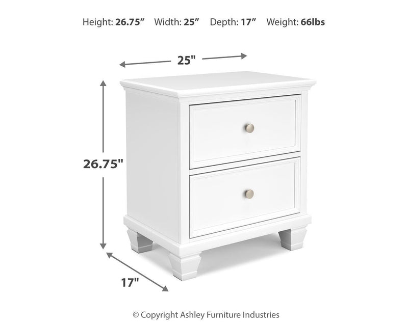 Fortman Twin Panel Storage Bed, Dresser and Nightstand in White - PKG023788