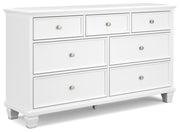 Fortman Twin Panel Storage Bed, Dresser and Nightstand in White - PKG023788
