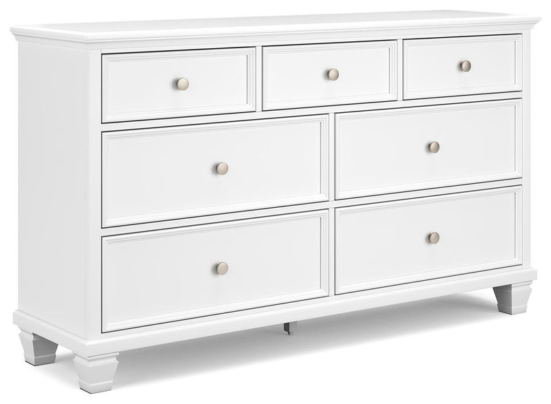 Fortman Twin Panel Storage Bed, Dresser and Nightstand in White - PKG023788