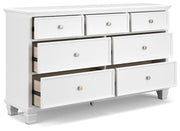Fortman Twin Panel Storage Bed, Dresser and Nightstand in White - PKG023788
