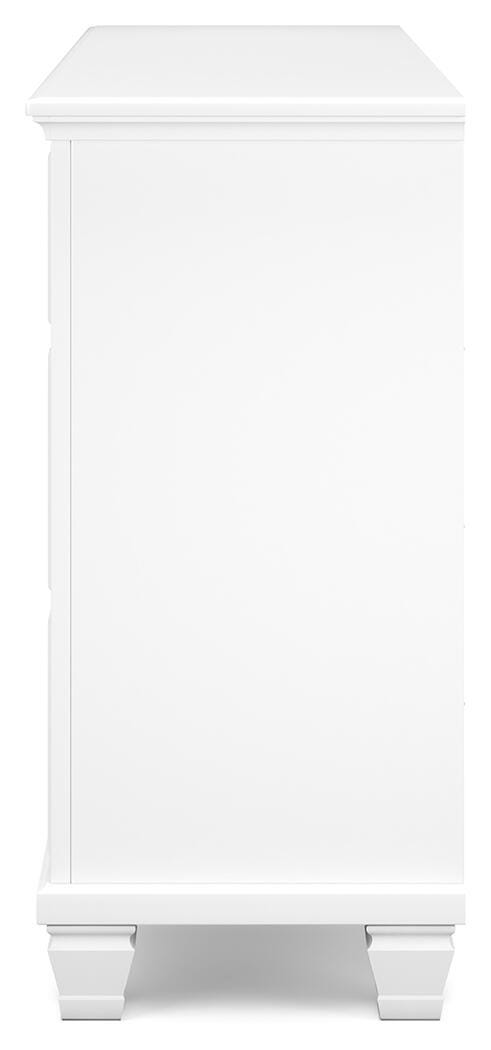 Fortman Twin Panel Storage Bed, Dresser and Nightstand in White - PKG023788