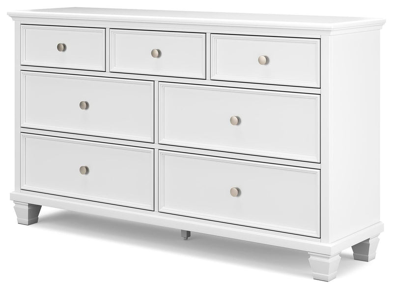 Fortman Twin Panel Storage Bed, Dresser and Nightstand in White - PKG023788