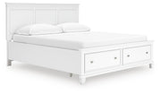 Fortman White California King Panel Storage Bed - B680B23