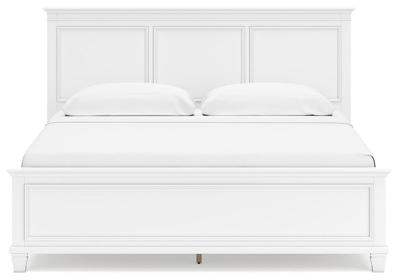 Fortman White King Panel Bed, Dresser and 2 Nightstands - B680B15