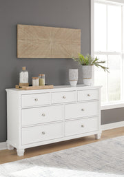 Fortman White King Panel Bed, Dresser and 2 Nightstands - B680B15